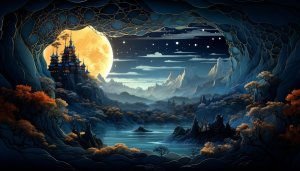 Le lac, le village et la lune